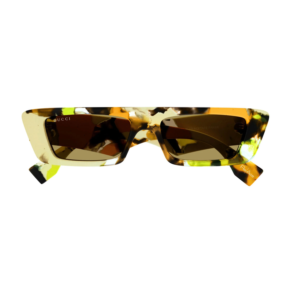 GG1625S Linea Lettering 001 Giallo Recycled Acetate Occhiali Sole