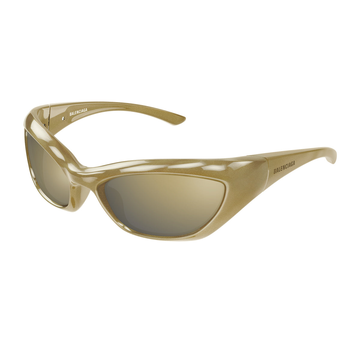 Balenciaga Bb0463s Linea Extreme 002 Green Bronze Verde Oliva Bio Injection Occhiali Da Sole