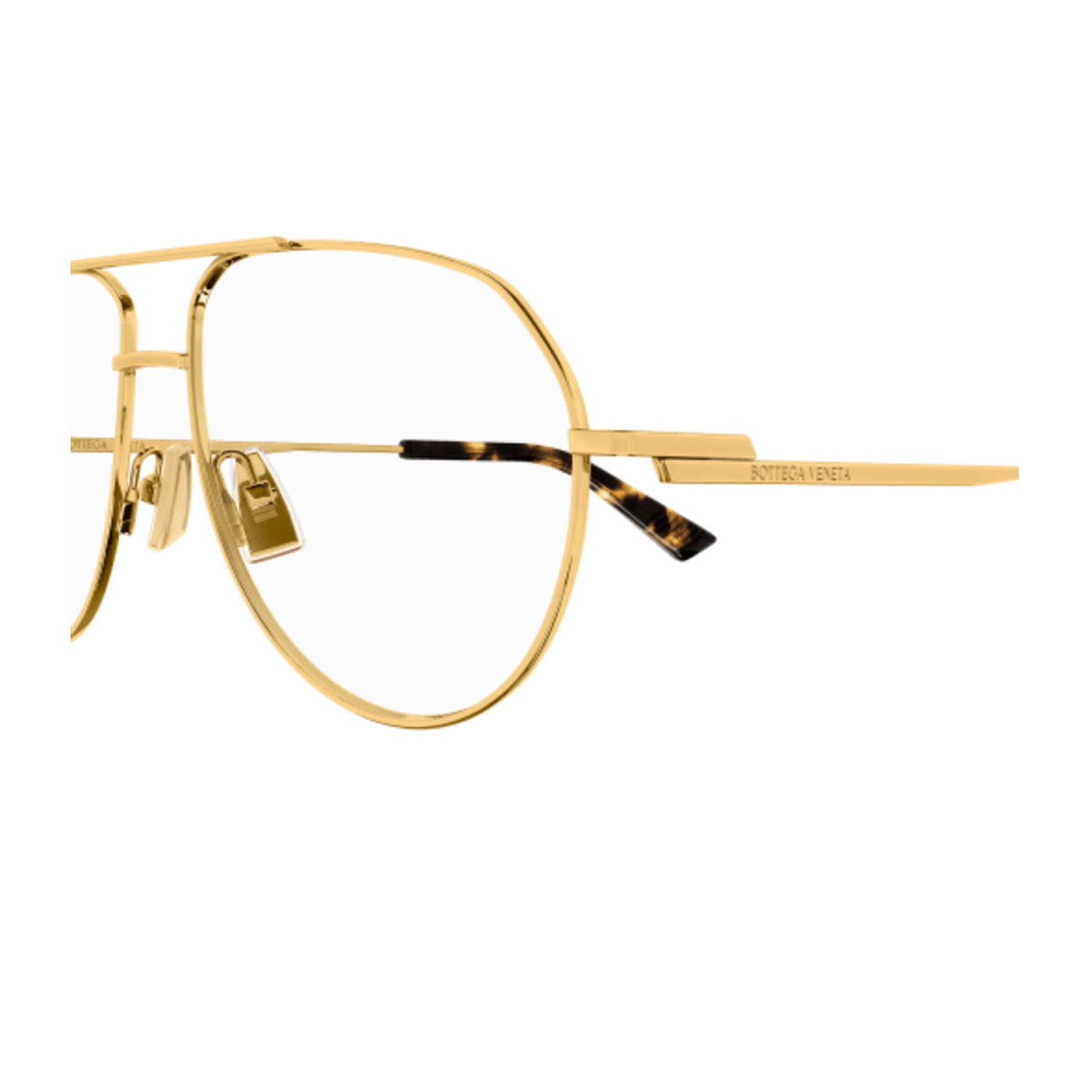 Bottega Veneta BV1302O Linea Minimalist 01 Gold Transparent Oro Metal Occhiali Da Vista