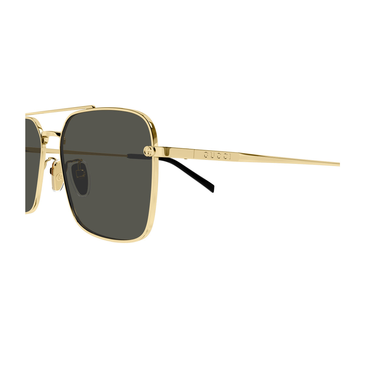 Gucci GG1957SA Linea Institutional Logo 001 Gold Grey Oro Metal Occhiali Da Sole