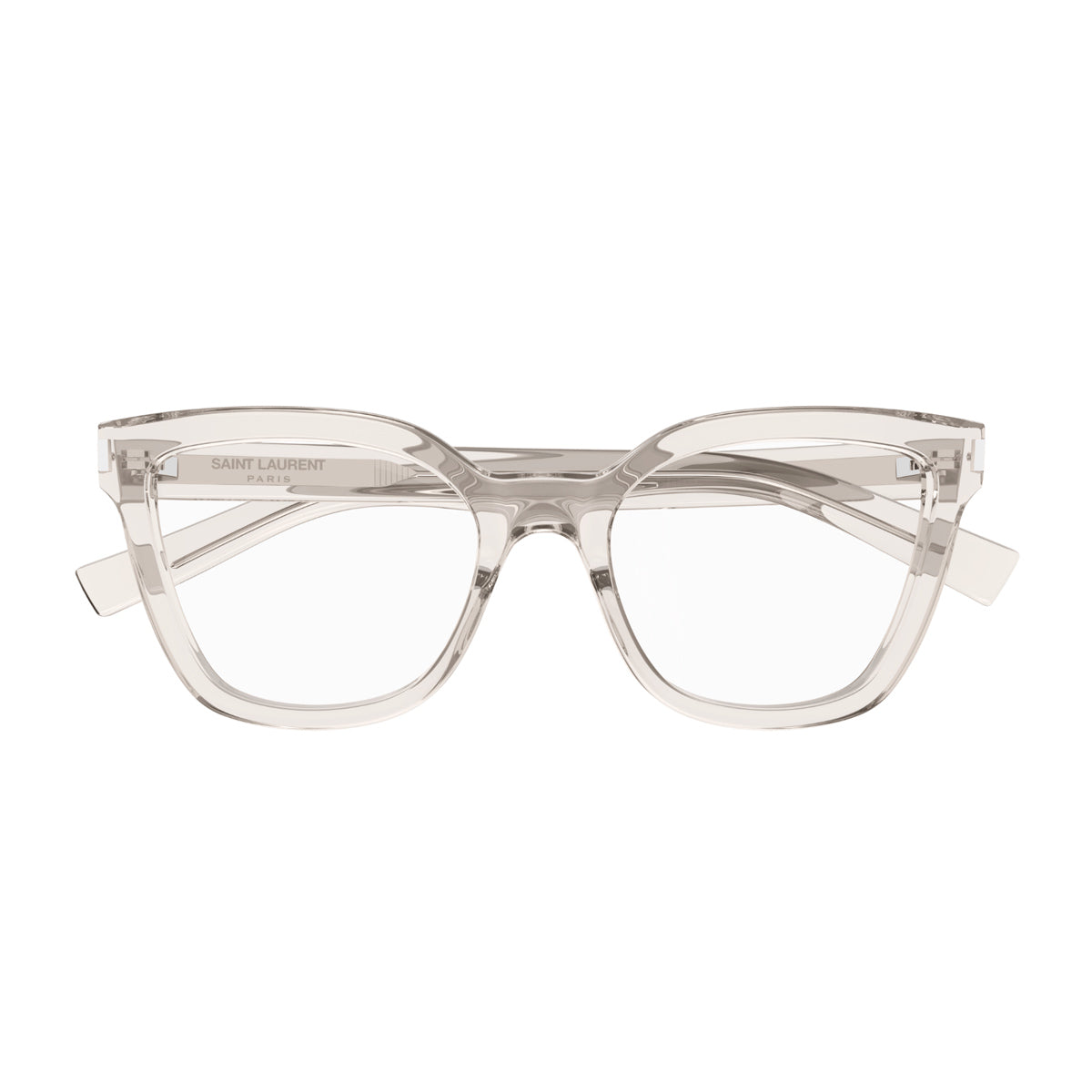 Saint Laurent SL 748 Linea Corner Angle 004 Beige Trasparent Trasparente Acetate Occhiali Da Vista