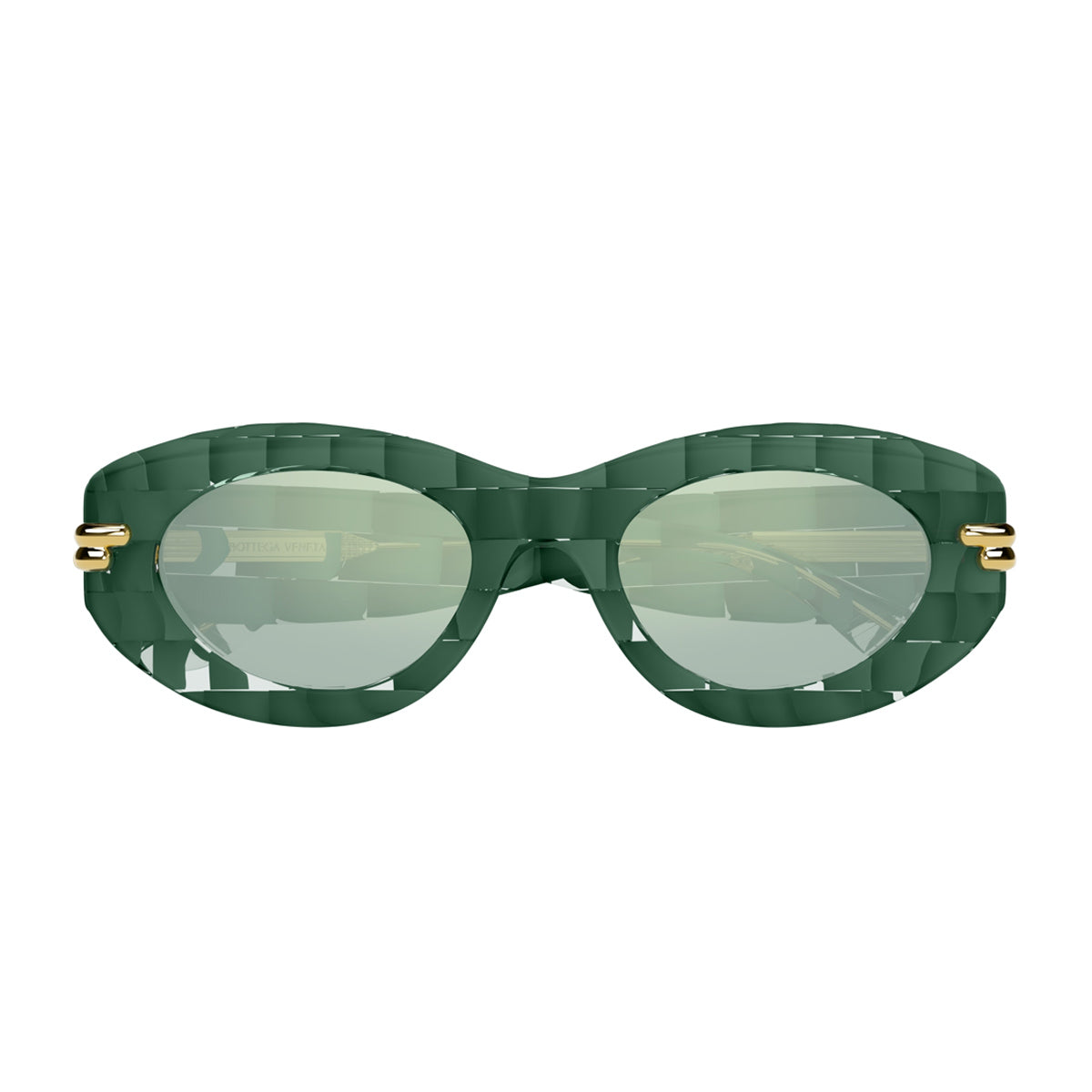 Bottega Veneta BV1322S Linea Mitre 003 Green Verde Recycled Acetate Occhiali Da Sole