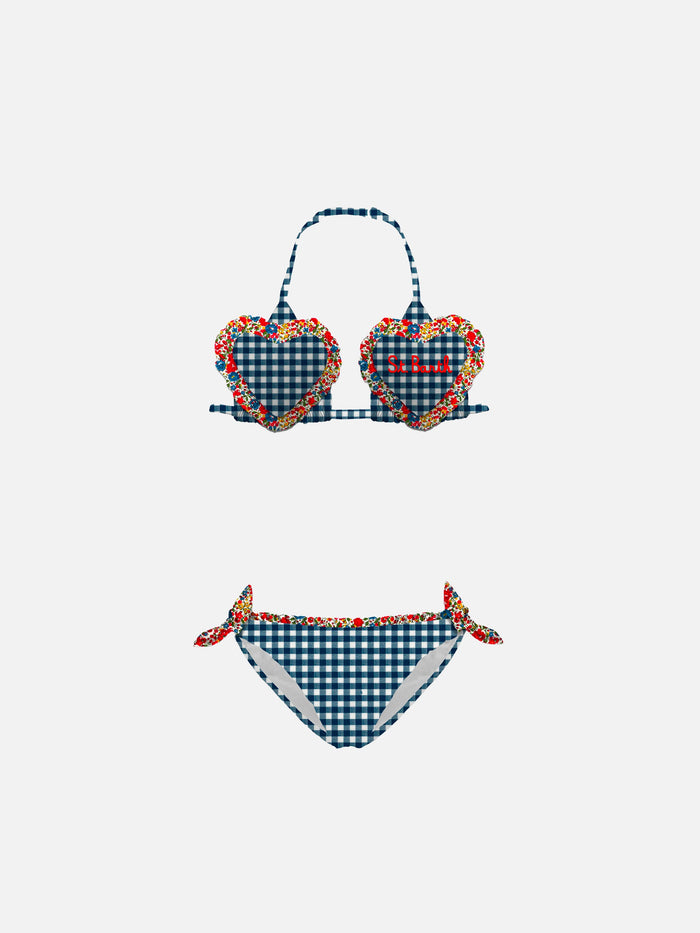 Girl Triangle Bikini With Liberty Print | Made Fabric Blue
