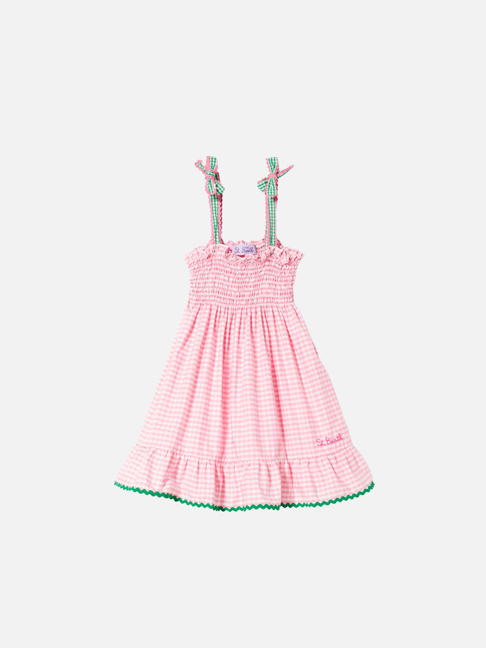 Girl Dress With Gingham Print __single__