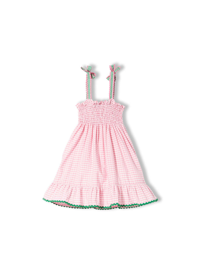Girl Dress With Gingham Print __single__