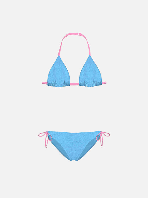 Girl Light Blue Triangle Bikini