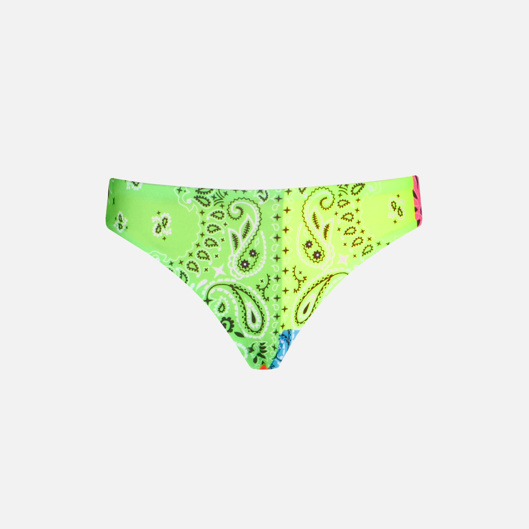 Swim Briefs Madame With Fluo Bandana Print Bottom