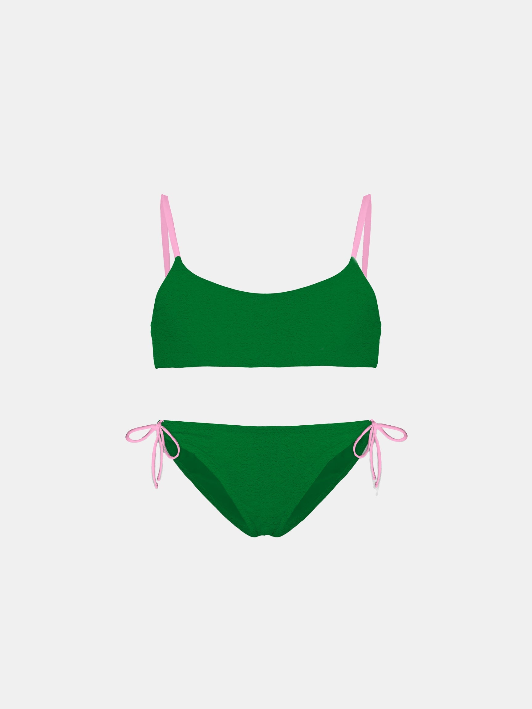 Girl Terry Bralette Bikini Green