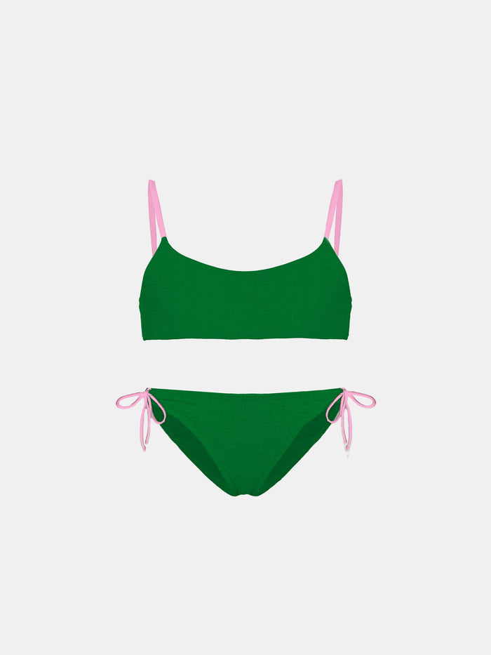 Girl Terry Bralette Bikini Green