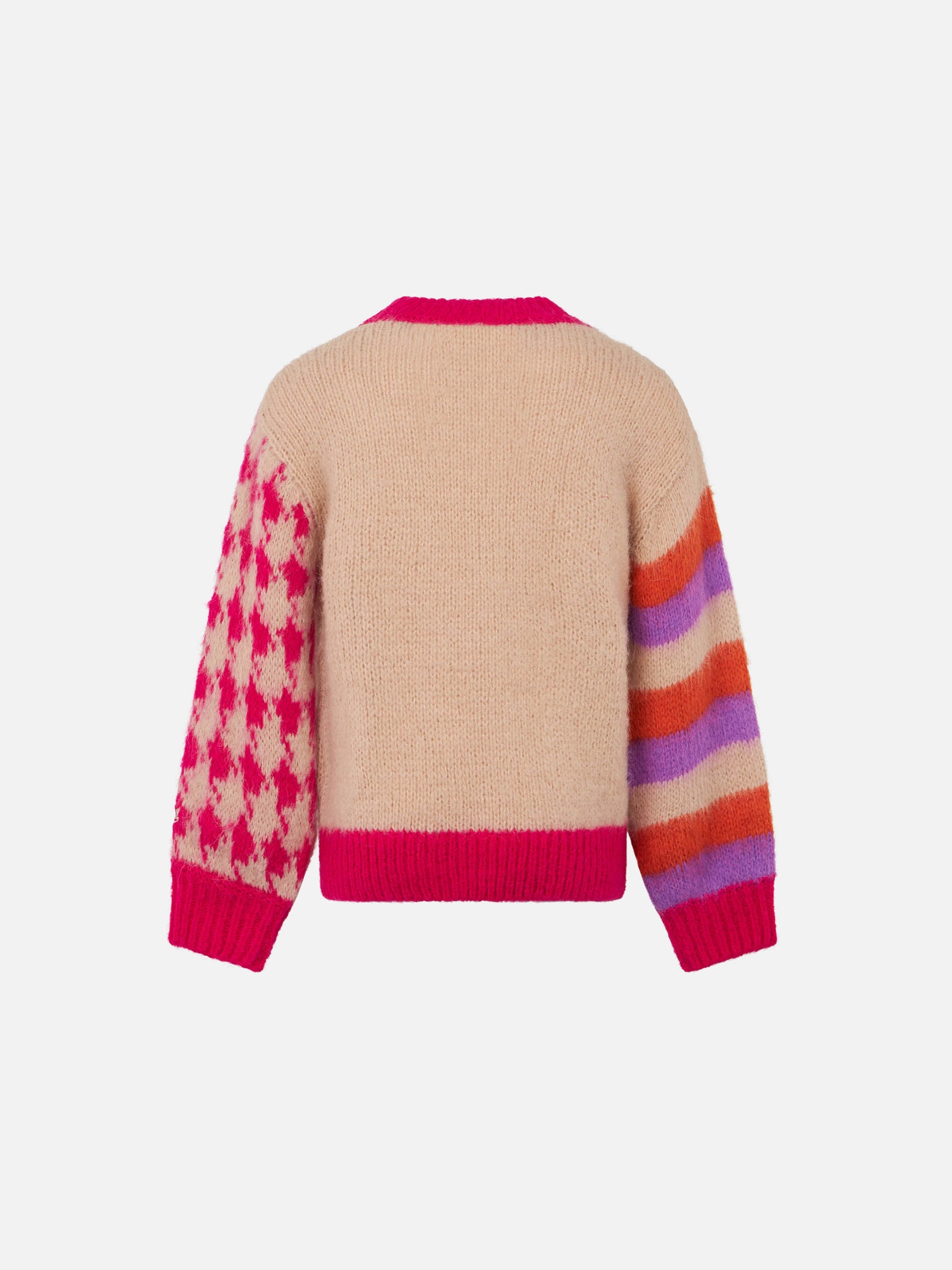 Girl Boxy Shape Soft Sweater With Ci Penso Embroidery Brown