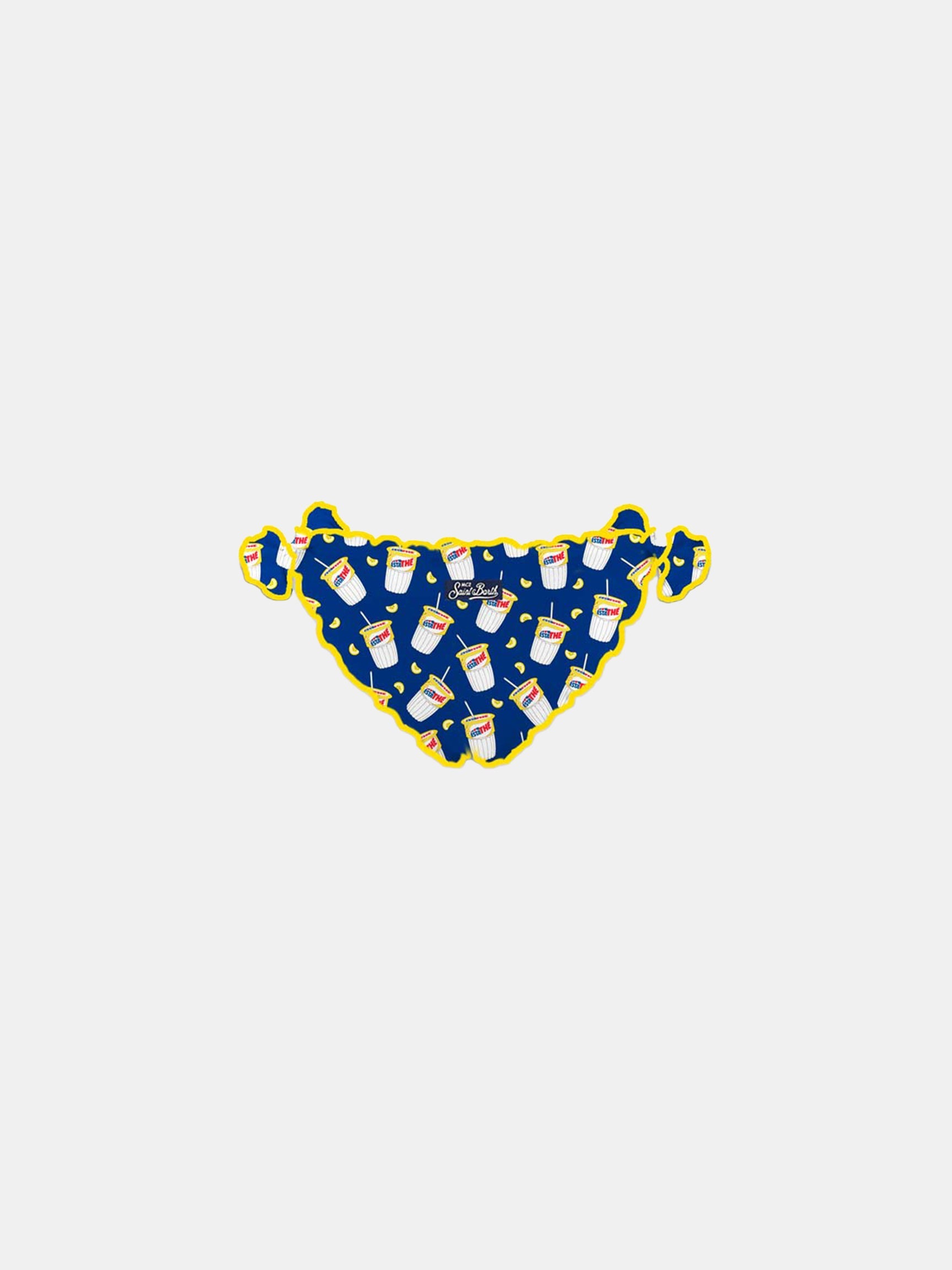 Girl Swim Briefs With Estathé Print | Estathé® Special Edition Blue Bottom