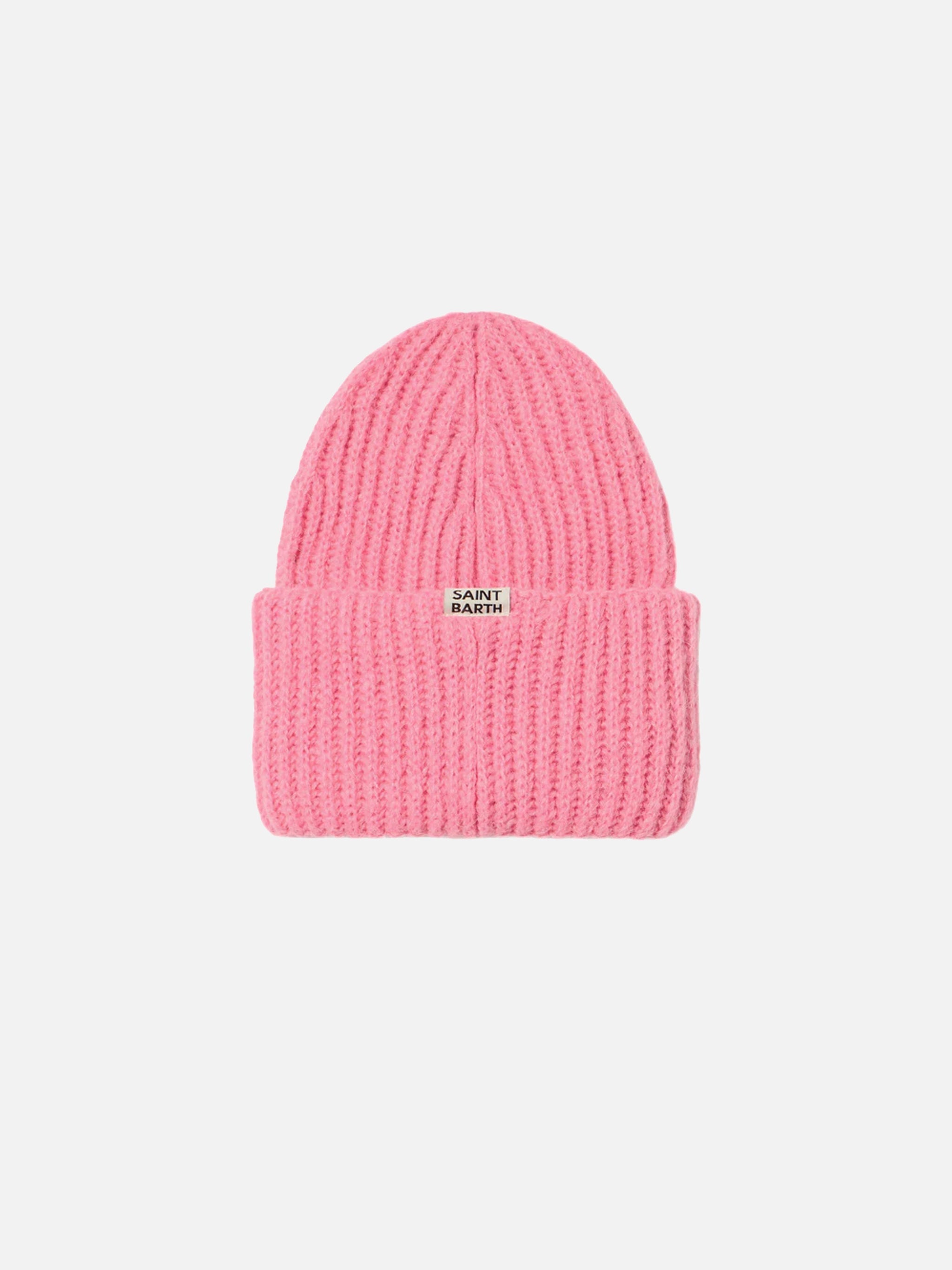 Girl Brushed And Ultra Soft Beanie With Apres Chic Embroidery Pink Hat