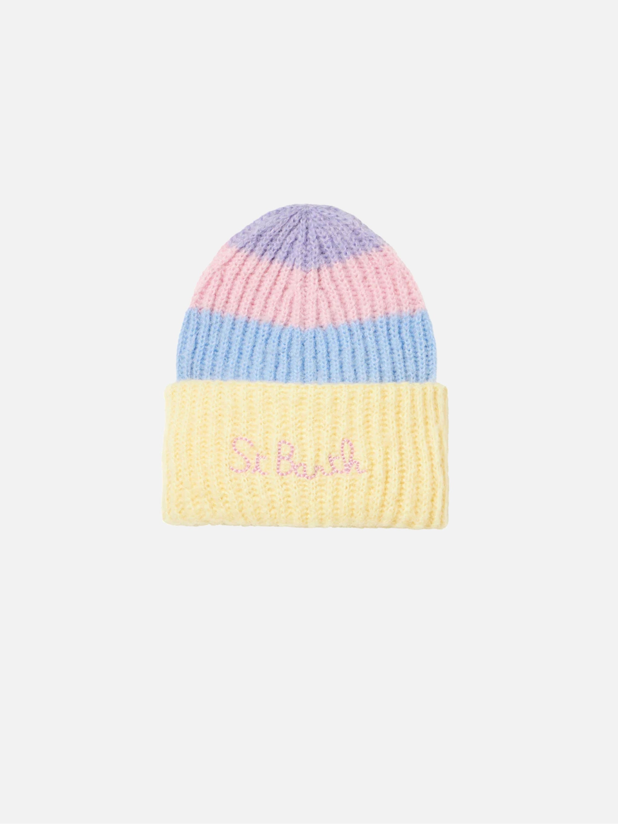 Girl Brushed And Ultra Soft Beanie With Pastel Shades Hat