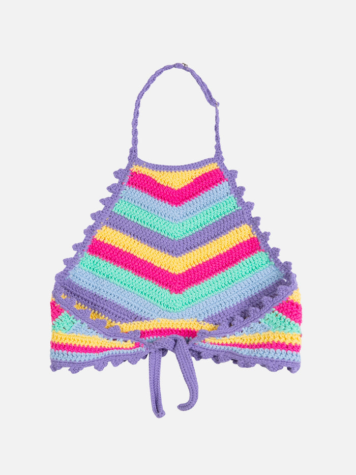 Girl Halterneck Crochet Top __single__ Top_apparel