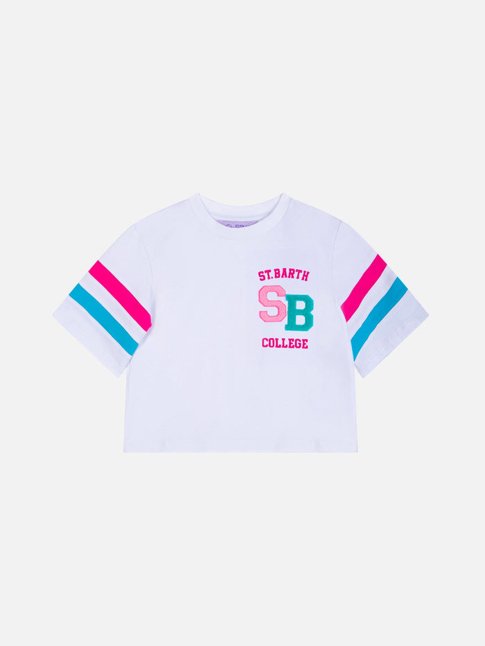 Girl Cotton Cropped T-Shirt White