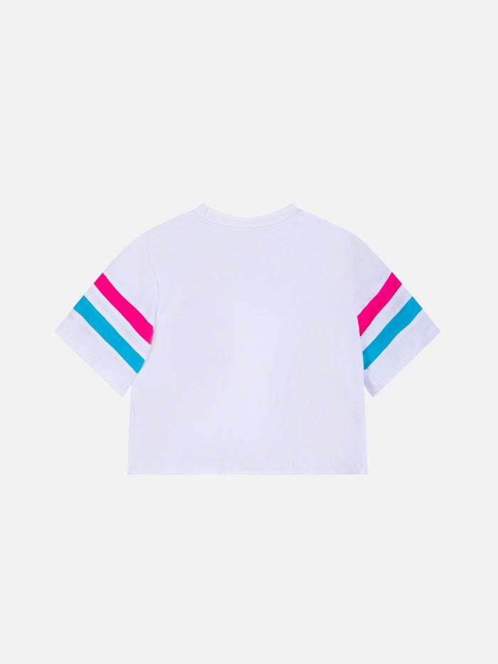 Girl Cotton Cropped T-Shirt White