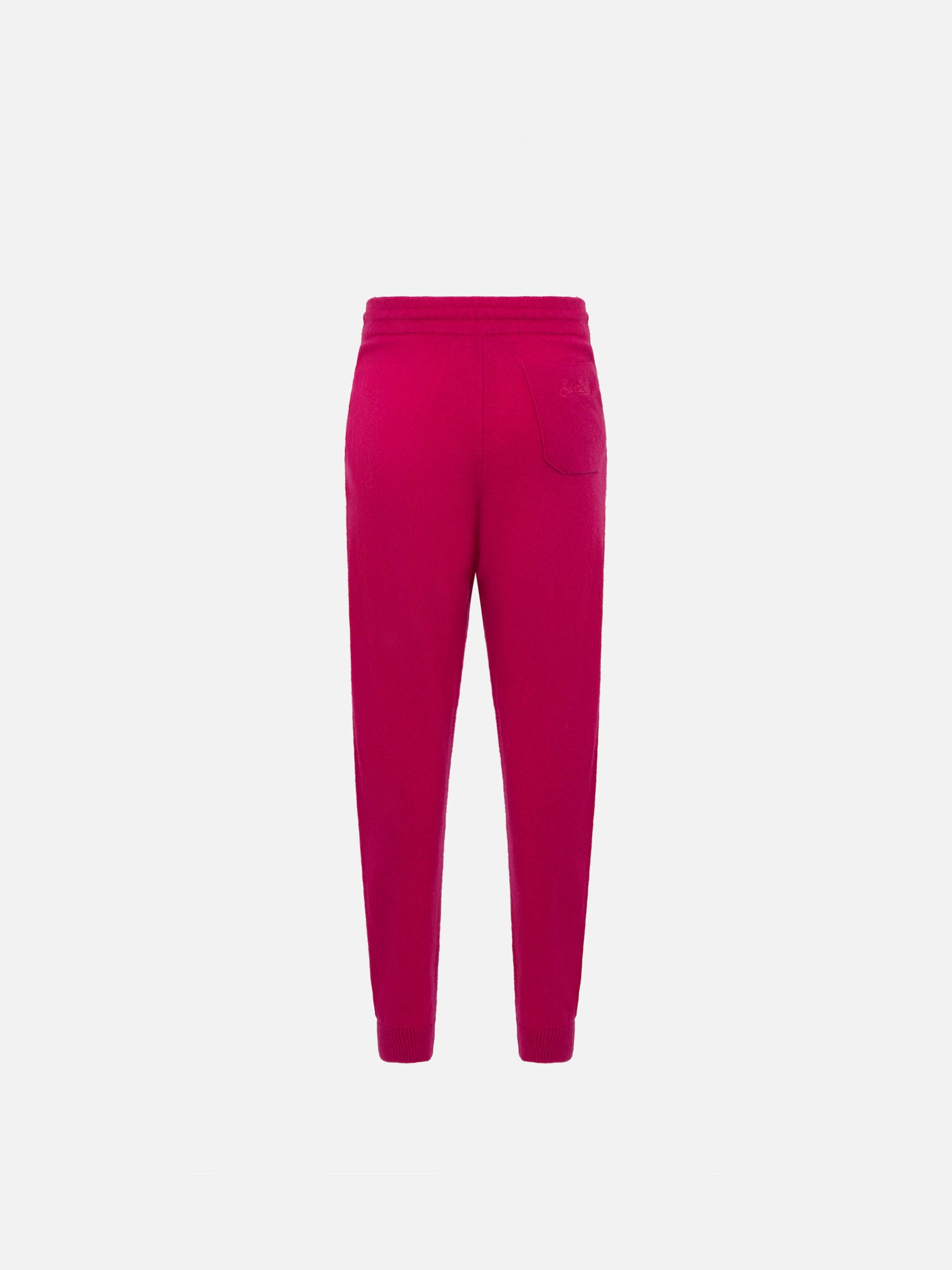 Girl Fuchsia Knitted Jogger Pants Pink
