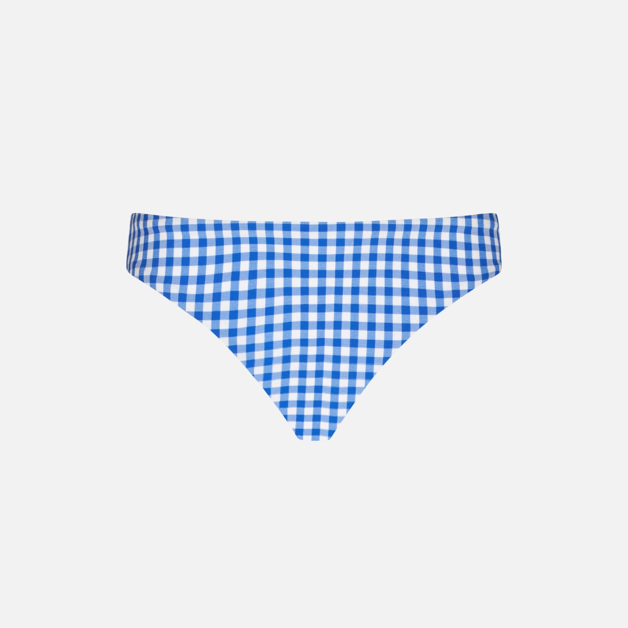 Girl Swim Briefs With White And Bluette Vichy Print Blue Bottom