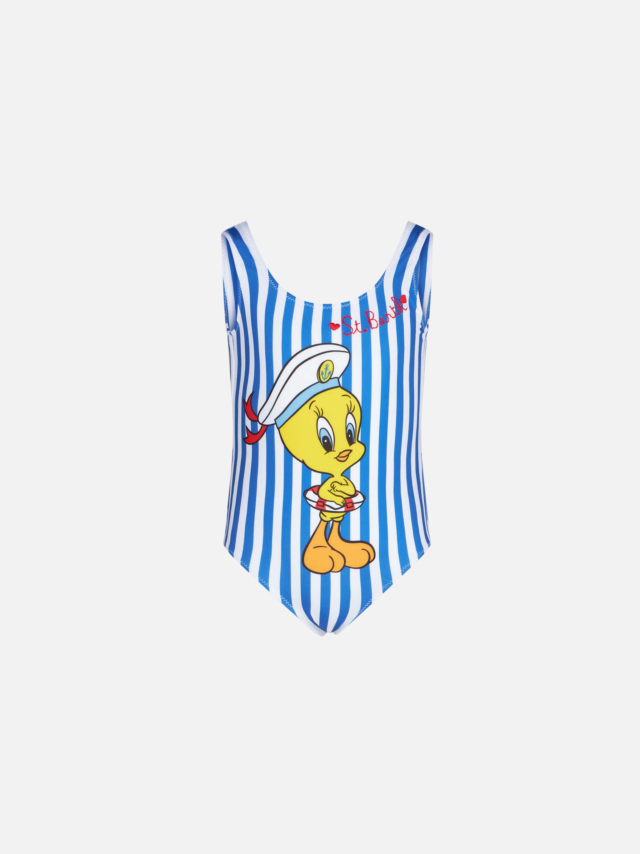 Girl One Piece Swimsuit With Tweety Print | Warner Bros Special Edition White