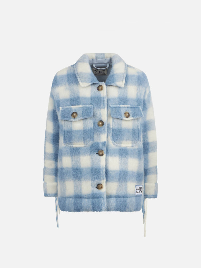 Girl Overshirt Jacket With Fringes Sky