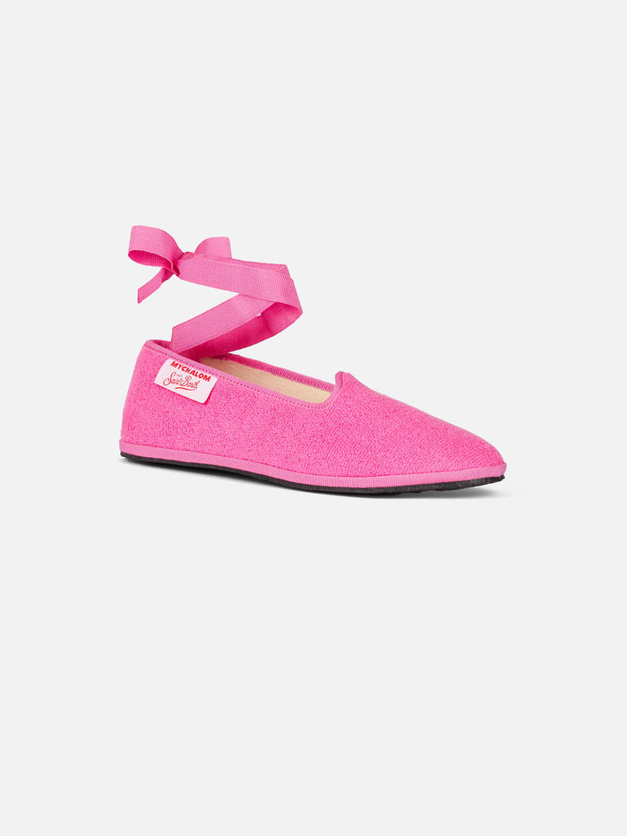 Girl Pink Terry Slipper Loafer | My Chalom Special Edition