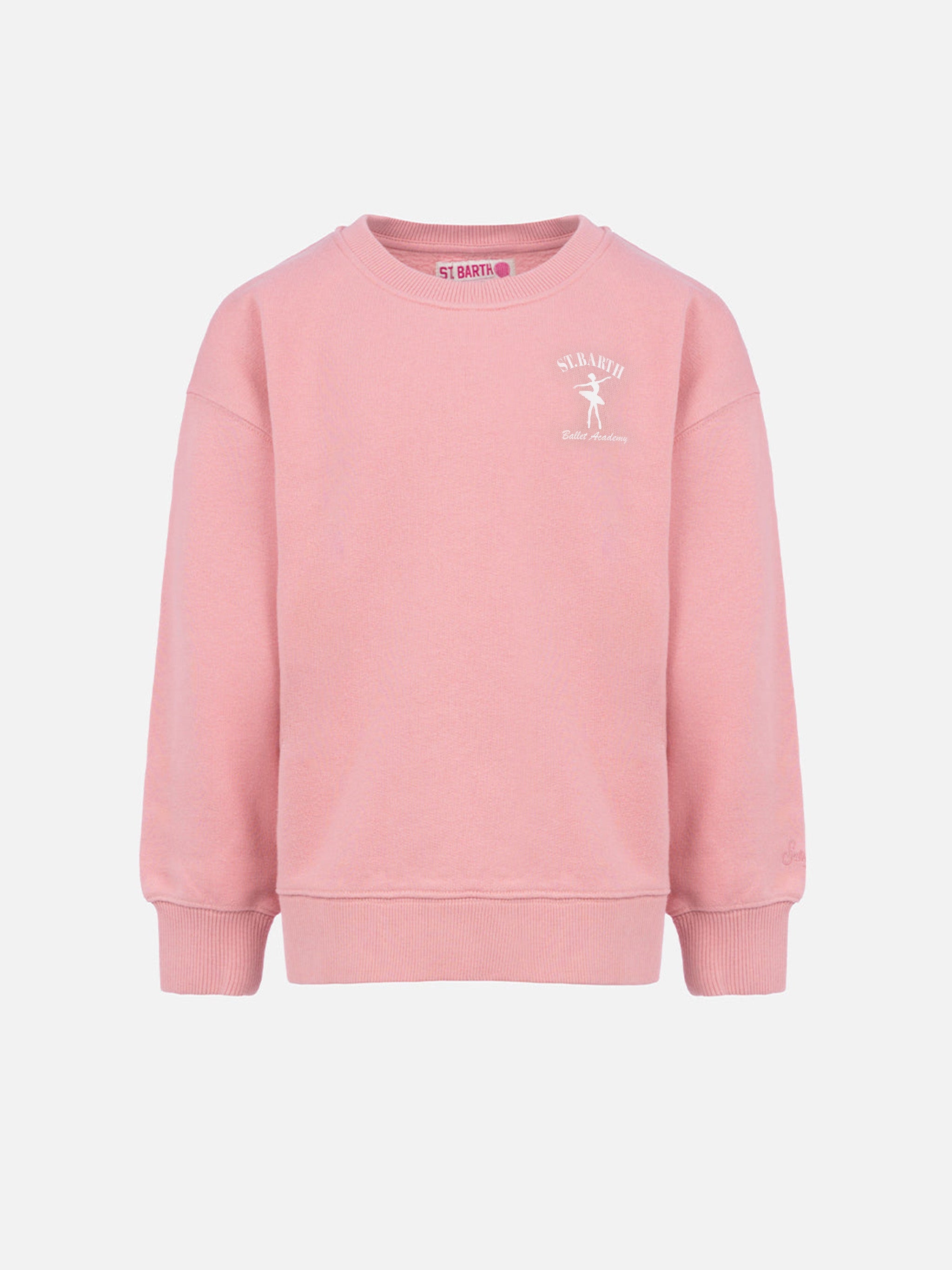 Girl Crewneck Sweatshirt Briony With St. Barth Ballet Academy Print Pink