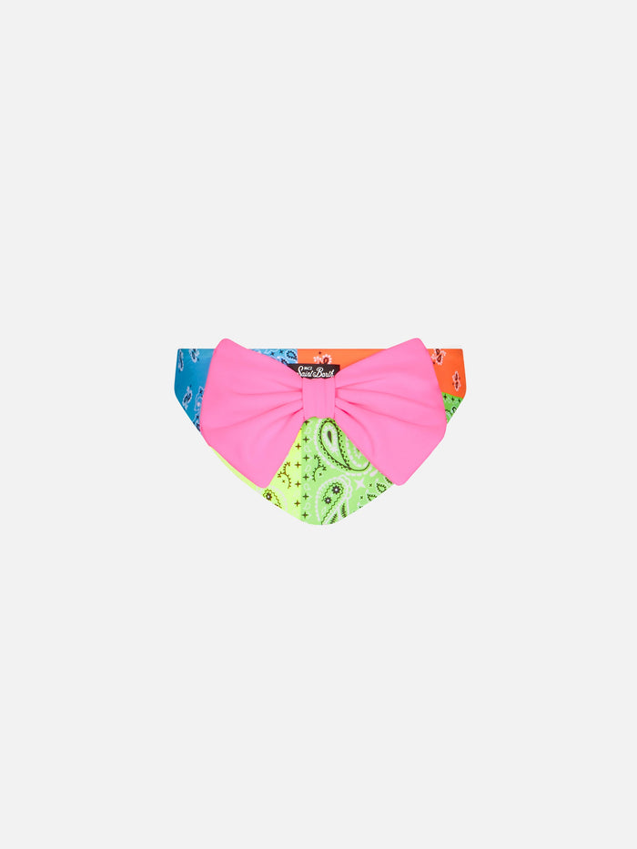 Swim Briefs Madame With Fluo Bandana Print Bottom