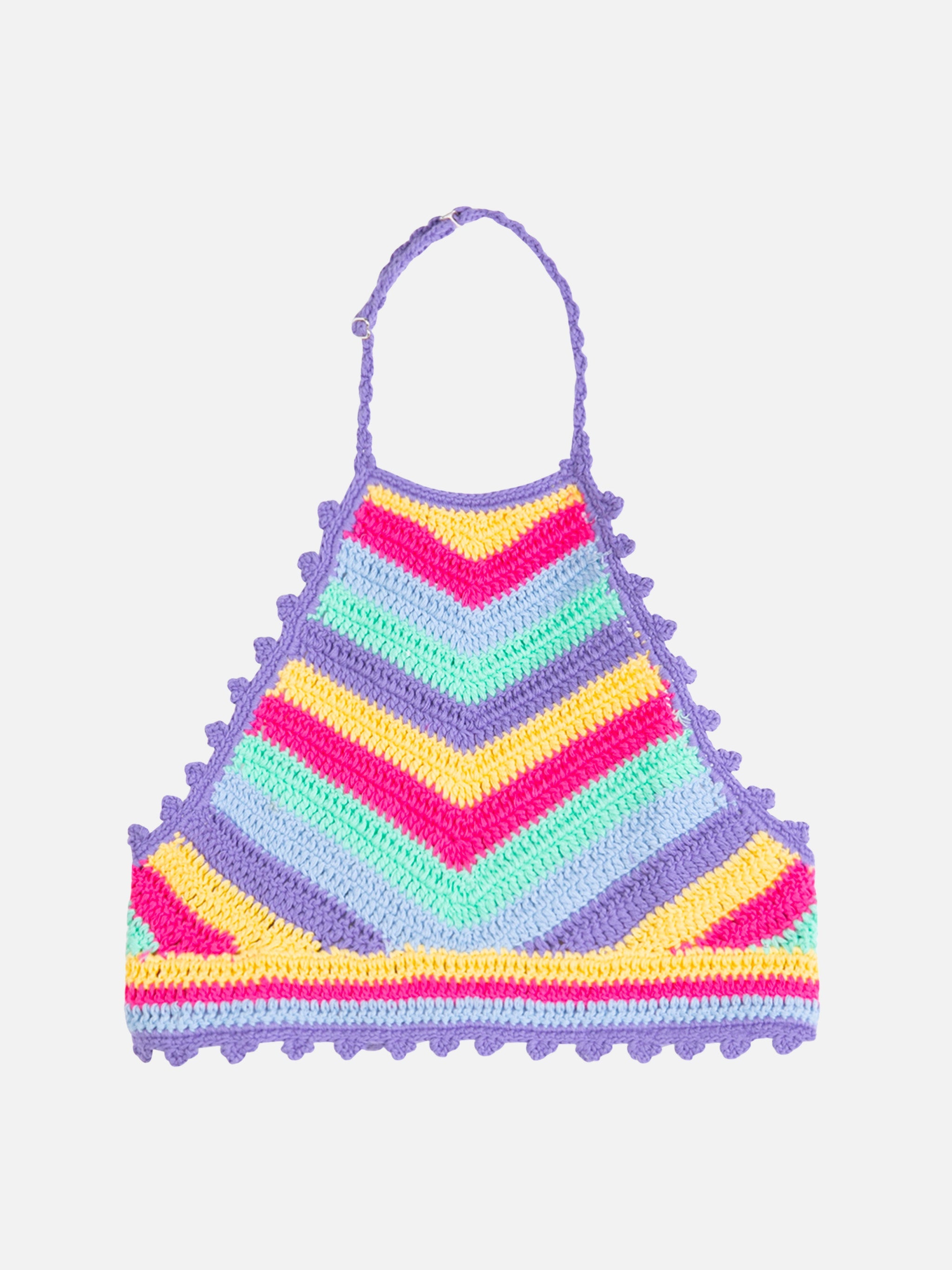 Girl Halterneck Crochet Top Purple Top_apparel