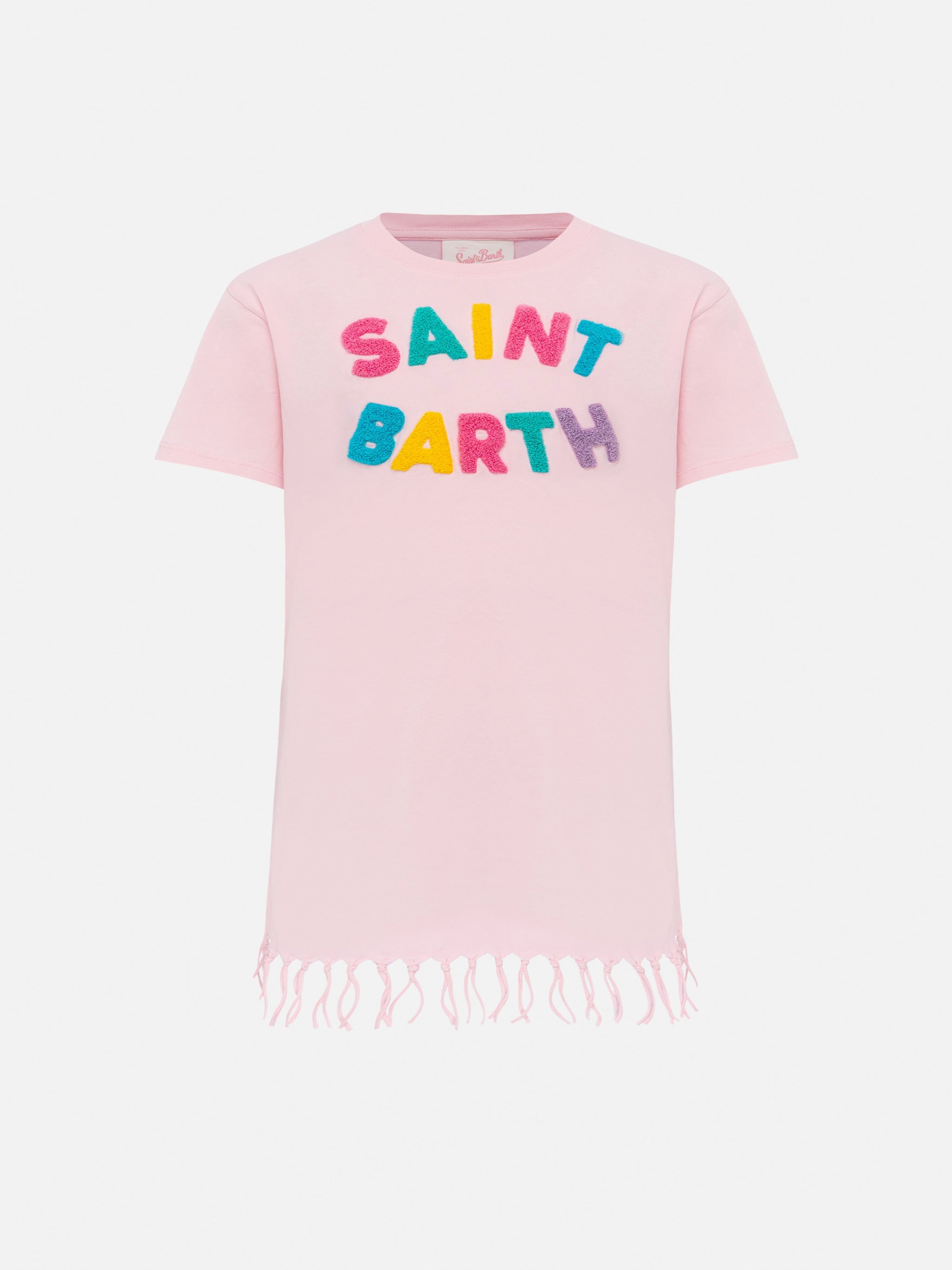 Abbey Dress With Fringes And Terry Patch Pink
