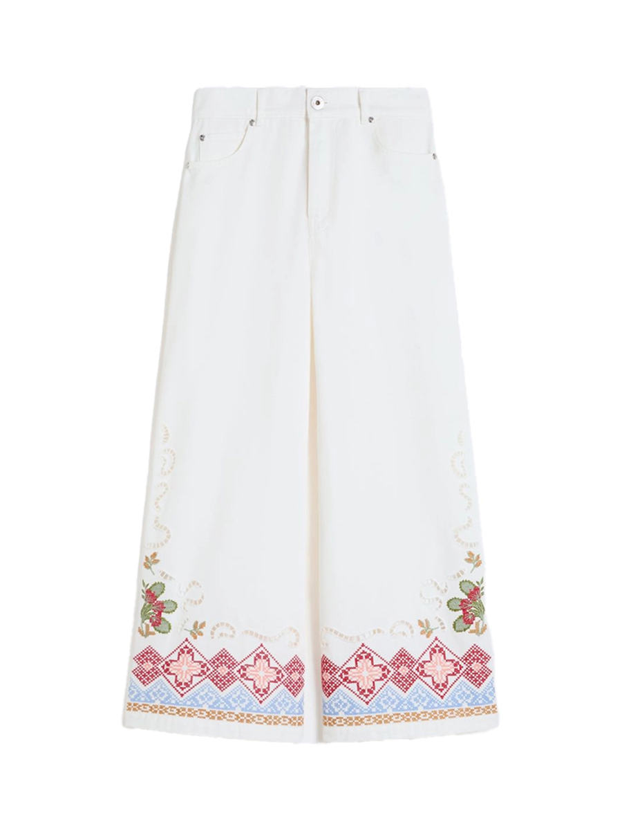 Weekend Maxmara Cotton Bull Trousers White Women >> Rtw Joggers