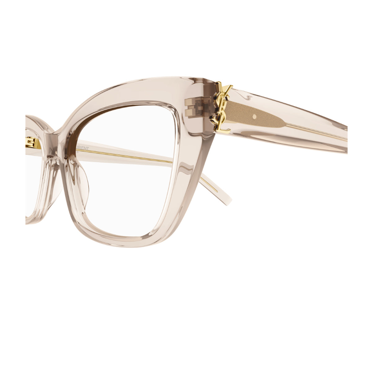 Saint Laurent SL M117 Linea Monogram 004 Nude Trasparente Beige Acetate Occhiali Da Vista