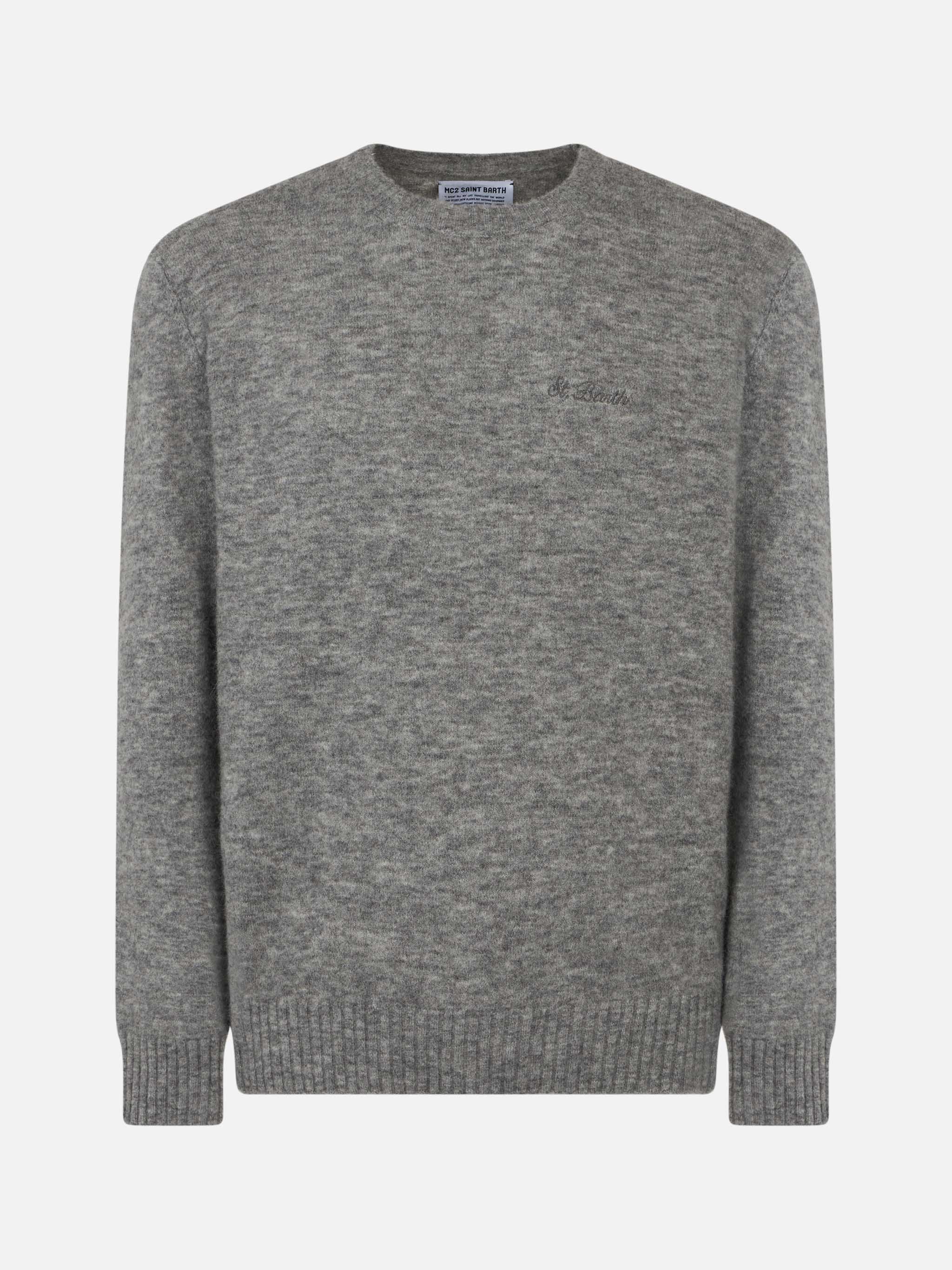 Heron Grey Mélange Stretch Wool Sweater