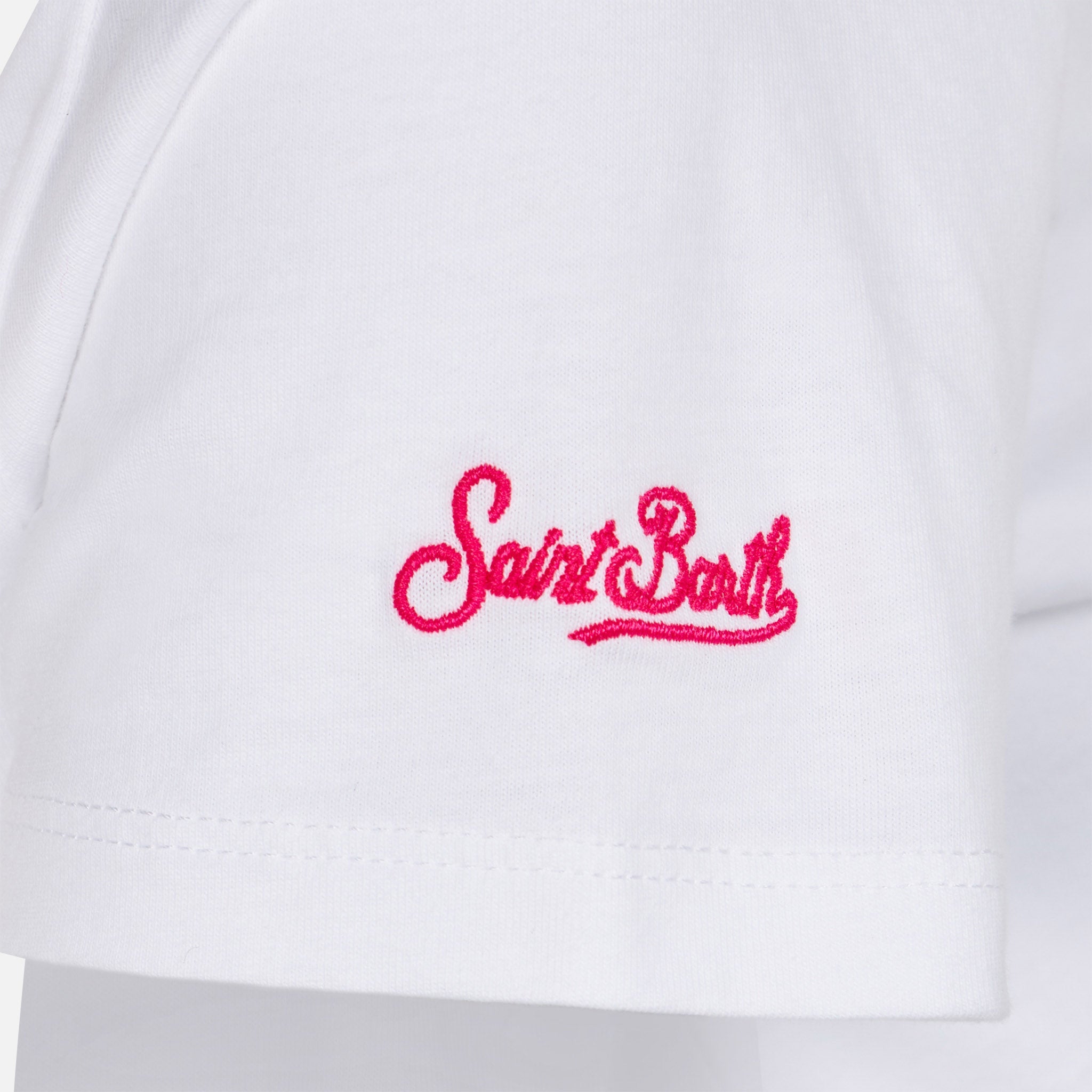 Girl Cotton T-Shirt With Saint Barth Print __single__