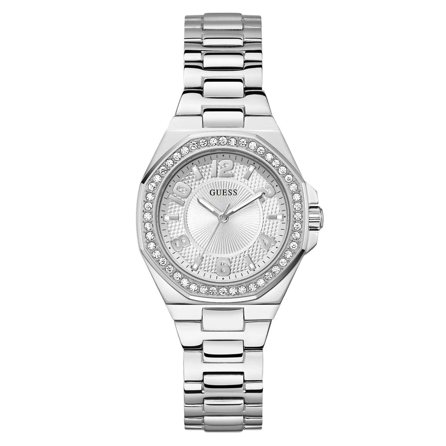 Guess Stainless steel case and bracelet watch in silver