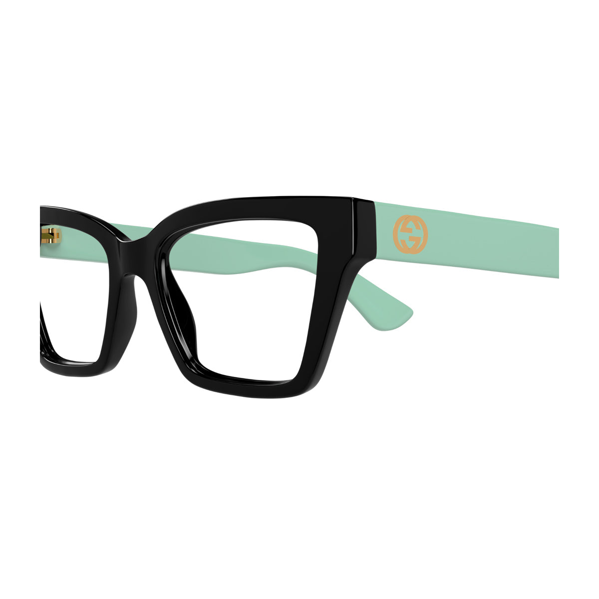 Gucci GG1715O Linea GG LOGO 004 Black Green Nero Acetate Occhiali Da Vista