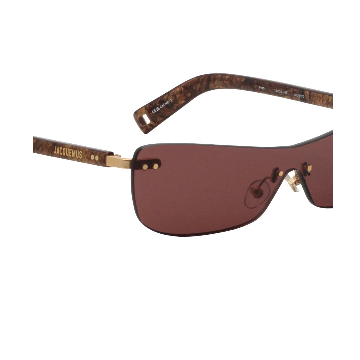 Jacquemus JAC69 Miranda Linea LA CROISIÈRE C2 Wood Effect Marrone Acetate Occhiali Da Sole