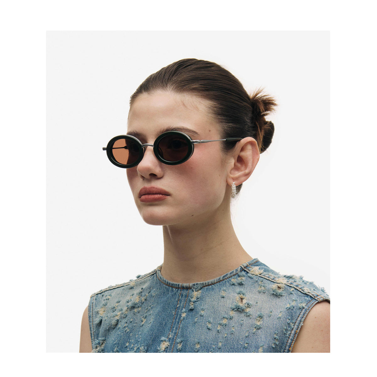Projekt Produkt P12 HMCC5 C9MWG Dark Green Matt White Gold Verde Acetate/metal Occhiali Da Sole