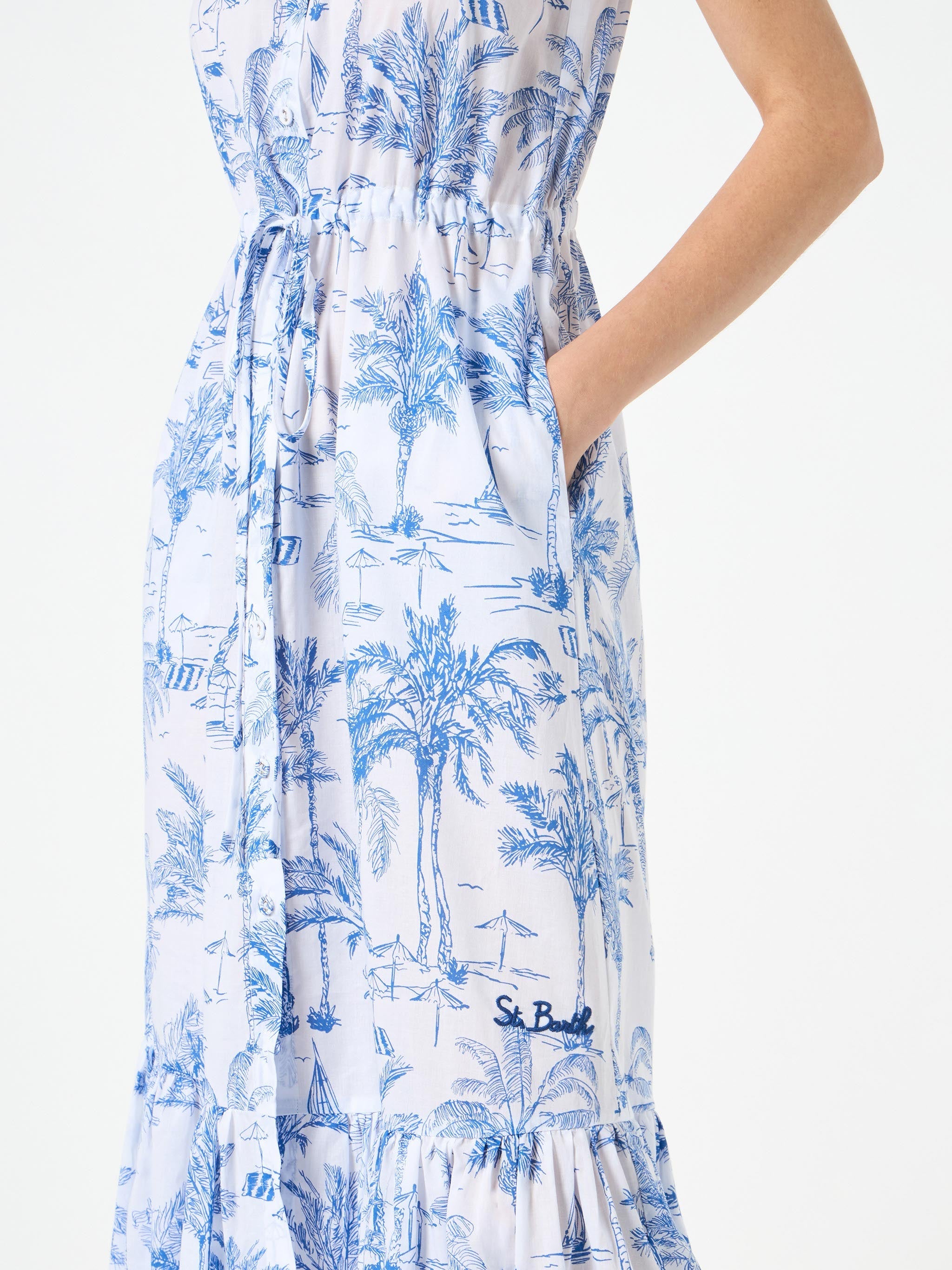 Toile De Jouy Ida Halterneck Long Dress White