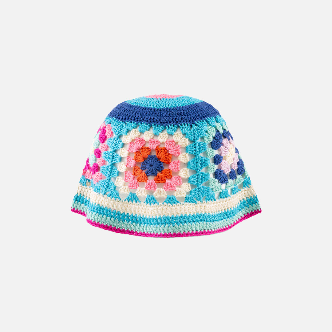 Crochet Cloche Hat On Light Blue Background __single__