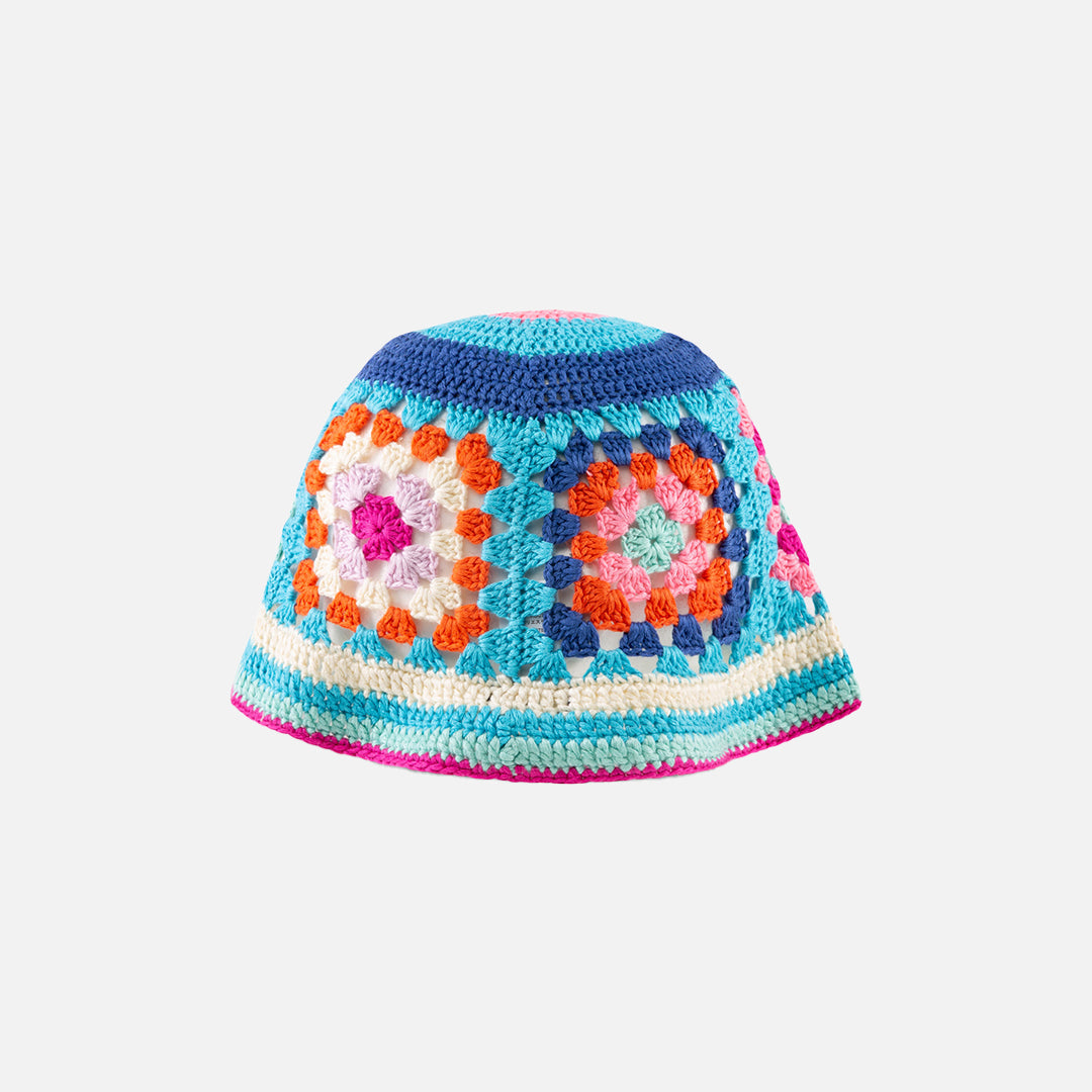 Crochet Cloche Hat On Light Blue Background __single__
