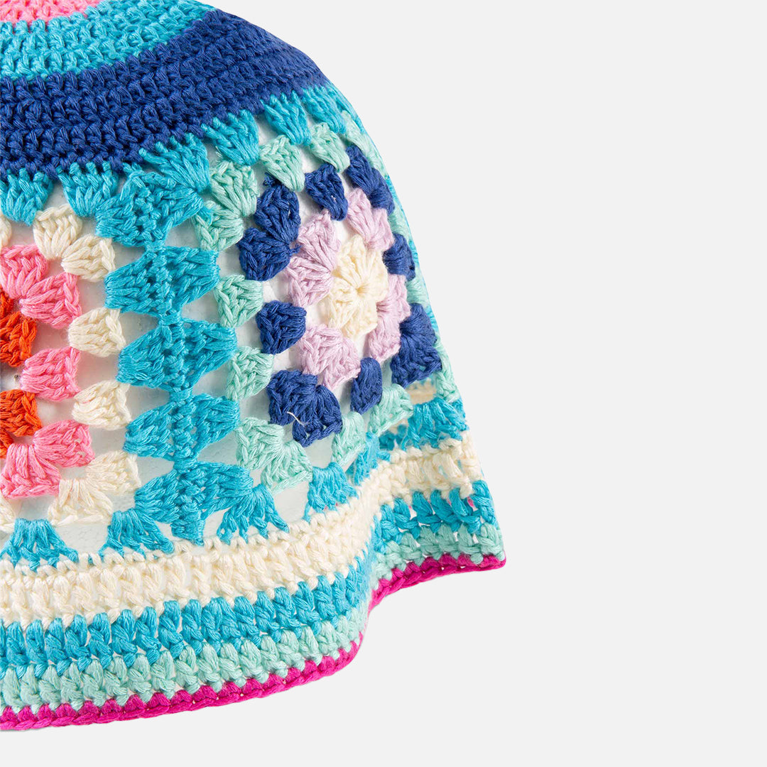 Crochet Cloche Hat On Light Blue Background __single__