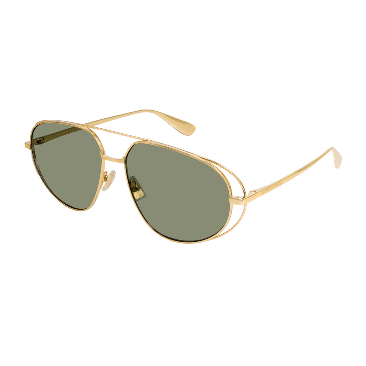 Bottega Veneta BV1344S 001 Gold Green Oro Metal Occhiali Da Sole