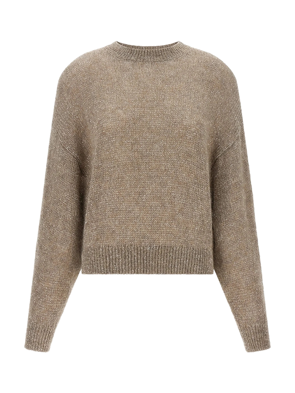 Brunello Cucinelli Sequin Jumper Beige Sweater
