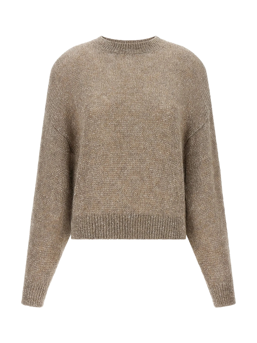 Brunello Cucinelli Sequin Jumper Beige Sweater