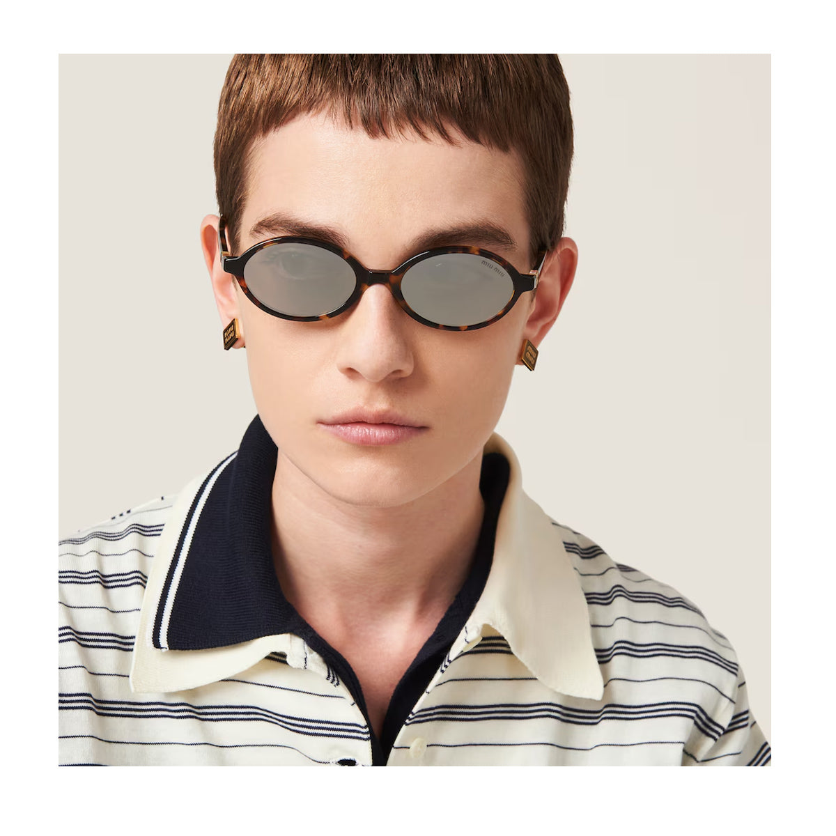 MiuMiu 0MU 04ZS Miu Regard VAU07F Havana Marrone Acetate Occhiali Da Sole