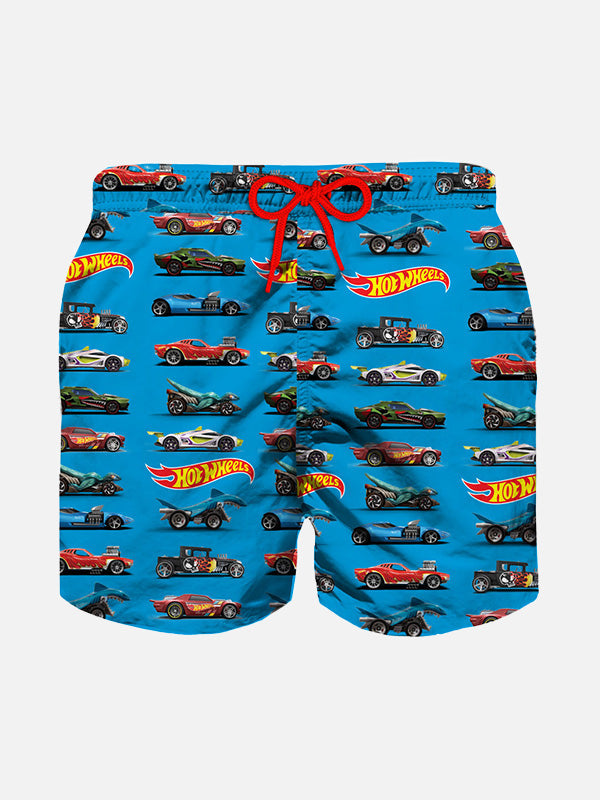 Boy Swim Shorts With Hot Wheels Print | Wheels™ Special Edition Blue Swimshort