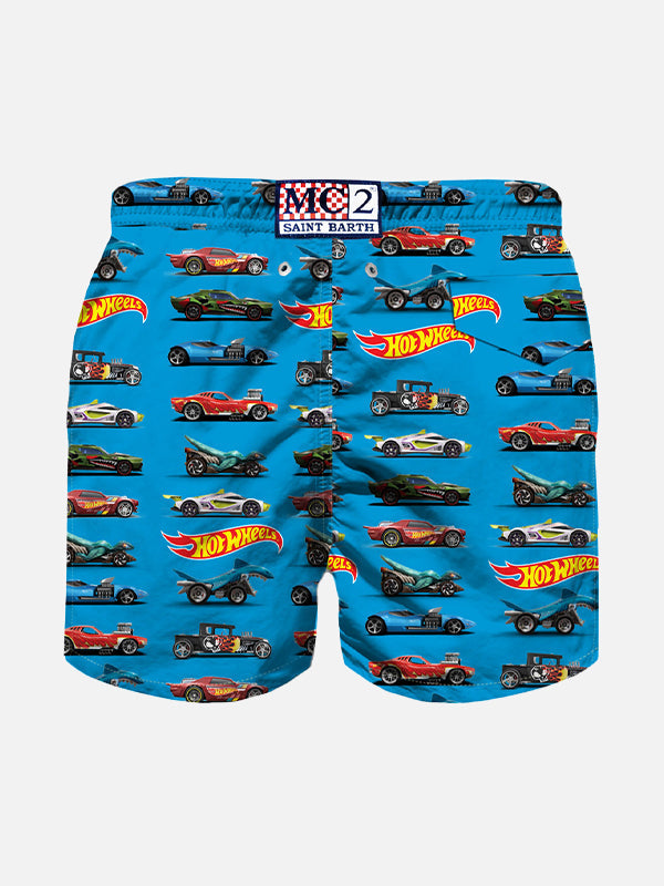 Boy Swim Shorts With Hot Wheels Print | Wheels™ Special Edition Blue Swimshort