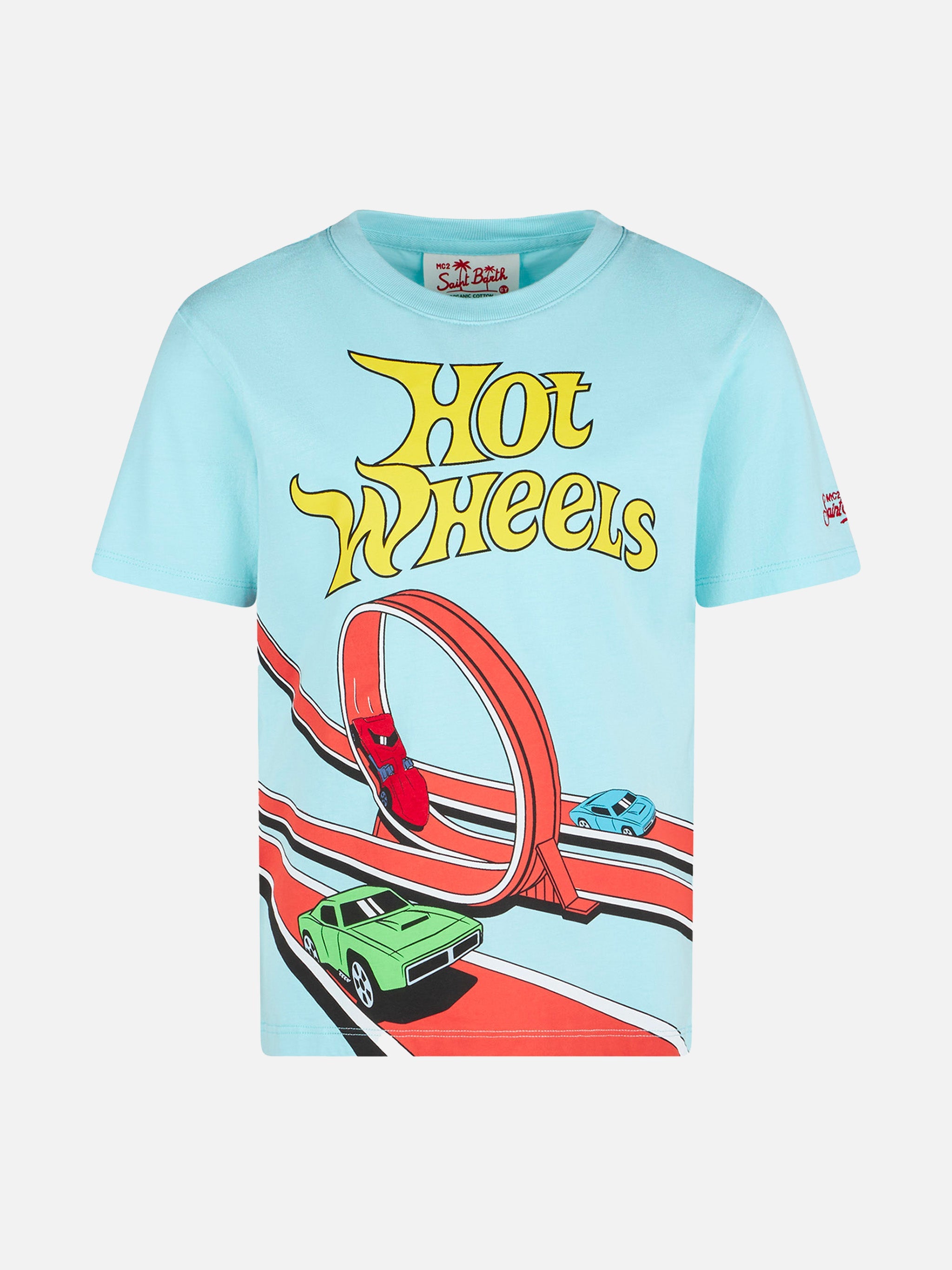 Boy Water Green Cotton T-Shirt With Hot Wheels Print | Special Edition