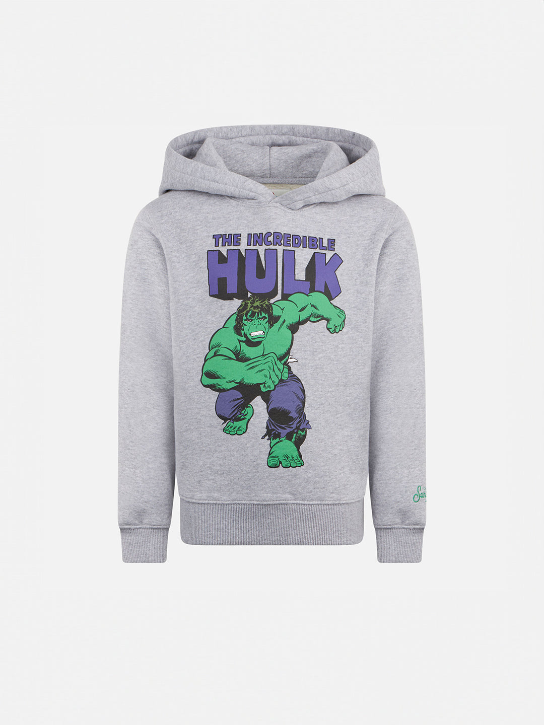 Boy Hoodie With The Incredible Hulk Print | Marvel Special Edition Grey Sweatshirt