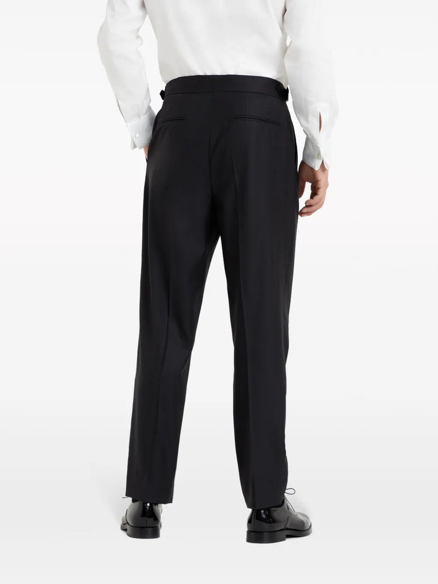 Brunello Cucinelli Virgin Wool-Blend Trousers Black